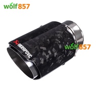 Black Forged Real Carbon Fiber Exhaust Muffler Tip 4.5inch Car Akrapovic Stainless Steel Exhaust Tai