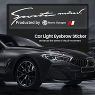 Car Styling Light Eyebrow Decor Sticker RAV4 Sport Emblem Lamp Eyebrow Decal For MG HS ZS ZR TF EP M