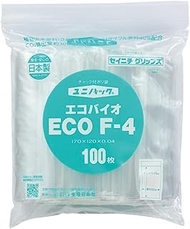 Made in Japan, ECO F-4 Polyethylene Bags with Zipper, Uni-Pack, Eco Bio, Under Zipper 6.7 x Bag Widt