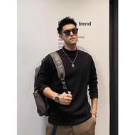 ProMan-เสื้อตัวในคอสูงครึ่งฤดูใบไม้ร่วงและฤดูหนาว  เสื้อยืดยาวสีล้วนผู้ชาย คอกลม เข้ารูป เรียบง่ายแม