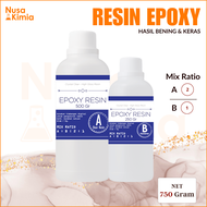 Epoxy Resin Bening 750 Gram - Hasil Keras dan Super Bening - Art Resin - Resin Kayu Meja Lantai