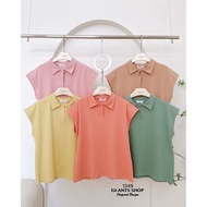 1349 WOMEN'S BASIC COLLAR BLOUSE TOP BKK