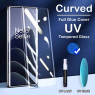 UV Liquid Full Curved Tempered Glass For OnePlus 11 10 9 8 7 7T Pro