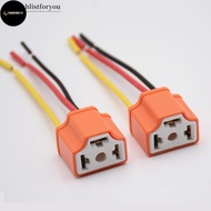 TD 2Pcs H4 Car Headlight Bulb Lampholder 3-hole Ceramic Wire Wiring Bulb Light Beam Socket Plug Auto