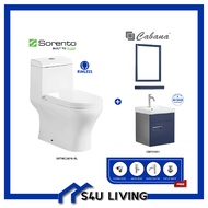 [COMBO SET] SORENTO WC SRTWC287A TOILET BOWL WATER CLOSET TANDAS + CABANA Stainless Steel bathroom basin cabinet kabinet