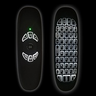 2 In 1 Wireless Game Keyboard Backlit Remote Control C120 Fly Air Mouse Rechargeable 2.4G Android Co