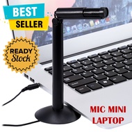 Microphone for Laptop 3.5mm with Stand Mount Mini Mic Mikrofon Mik Maik Mix Meja Kecil Micropon Mikr