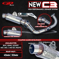 Knalpot CLD Racing New C3 Bulat Beat Scoopy Genio Mio Sporty Mio j Mio m3 xeon rc/Xeon gt 125 x ride