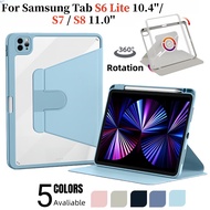 For SAMSUNG Galaxy Tab S6 Lite 10.4 inch S7 S8 11'' With Pen Slot Acrylic Tablet Cover SM-P610 P615 