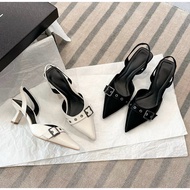 5cm Open Heel Closed Toe Shoes with Basic Buckle Toe, Easy to Wear, Flattering Your Beautiful Figure