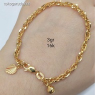 Gelang rantai tali anak dan dewasa emas asli kadar 700 22 70% 16k