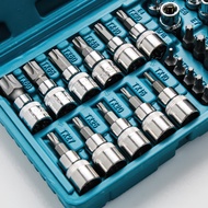 Set Mata Kunci Torx dan Bintang DR E 3/8 34 PCS Star Socket Bit Bahan Chroom Vanadium - TorxBit-6651