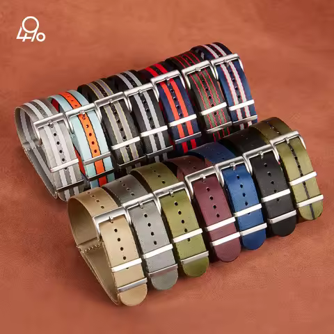 One Piece Fabric Watchband 20mm Watch Band Seatbelt Nylon Nato Strap Sport Men Bond 22mm Watch Brace