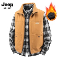 JEEP SPIRIT 2025ฤดูใบไม้ร่วงและฤดูหนาวเสื้อกล้ามเสื้อกั๊กแจ็คเก็ตสั้นที่หลวม