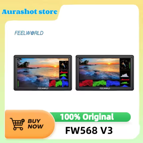 FEELWORLD FW568 V3 6 Inch DSLR Camera Field Monitor with Waveform LUTs Small Full HD 1920x1080 IPS 4