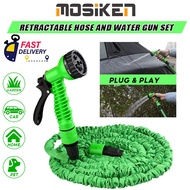 Retractable Garden Hose Spray Gun Set Expandable 7 Spray Modes Car Wash 25FT 50FT 75FT 100FT