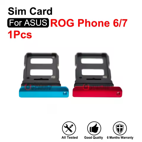 Blue Red Sim Tray For ASUS ROG7 ROG Phone 6 7 ROG6 Sim Card Holder Socket Slot Repair Replacement Pa