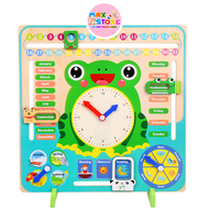 Đồ Chơi Đồng Hồ Gỗ Con Ếch Giúp Bé Học Xem Ngày Tháng Bằng Tiếng Anh Calendar Clock