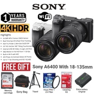 (READY STOCK)SONY A6400 18-135MM OSS LENS ORIGINAL FREE EXTRA BATTERY ORIGINAL/64GB/HOYA UV FILTER/S