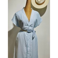 ZR blue V-neck turtleneck dress V644 2 layers – size S