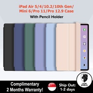 (SG) LionShield Magnetic Smart Flip Case, Compatible with iPad Air 5/Air 4/10.2/Pro 11/10th Gen/Pro 12.9/Mini 6 - (PU leather) Casing Cover 2022 2021 2020 2019 2018