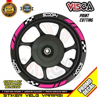 Stiker Velg - List Velg Motor - Stiker Velg Ring 12 Scoopy Flag