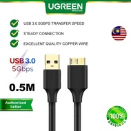 UGREEN Micro USB 3.0 To USB A Cable 5 Gbps High Speed Transfer Fast Charging Quick Charge External Hard Drive Disk Wire MicroUSB Micro-USB Samsung Note 3 S5 Digital Camera Desktop Notebook TV Smartphone Android Laptop Pc Windows