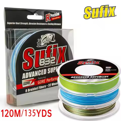 Sufix 832 Braided Fishing Line - Length:120m/130yds, Diameter:0.1mm-0.42mm,Size:13-86lb PE Power lin