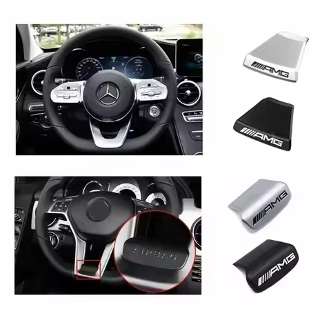 AMG Emblem Car Steering Wheel Stickers Accessories For Mercedes Benz AMG W206 W204 W205 W212 W213 W2