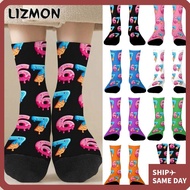 LIZMON 67 Meme Crew Long Socks, Cartoon Warm 67 Meme Ice Cream Socks, Funny Lightweight Cotton Breat