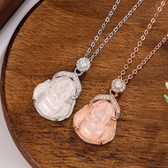 New Chalcedony Maitreya Buddha Necklace - Unique Buddha Pendant Necklace