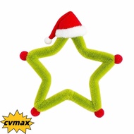 CYMX Christmas Tree Topper, Fuzzy Grinch Star with Hat Star Tree Topper, Creative Creative Hanging S