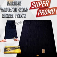 SARUNG - KAIN SARUNG PRIA WADIMOR HITAM POLOS TANPA TUMPAL