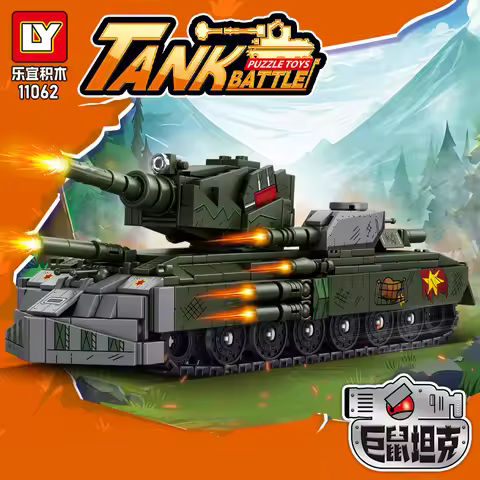 MOC War Games World of Tanks Building Blocks WW2 Military Army Tank KV44 KV99 Tank Model Rotating Tu