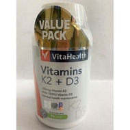 VitaHealth Vitamins K2 + D3 90 vegetable capsules(Exp 05/2025)