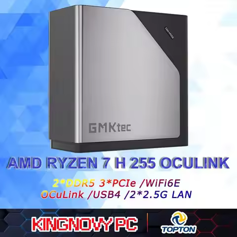 GMKtec K12 Mini PC Gaming AMD Ryzen 7 H 255 OCuLink Dual NIC LAN 2.5G Desktop Computer HDMI/DP/USB4/