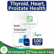 👍GNC Selenium 100 mcg 100 Vegetarian Tablets for Thyroid, Heart, Prostate Health