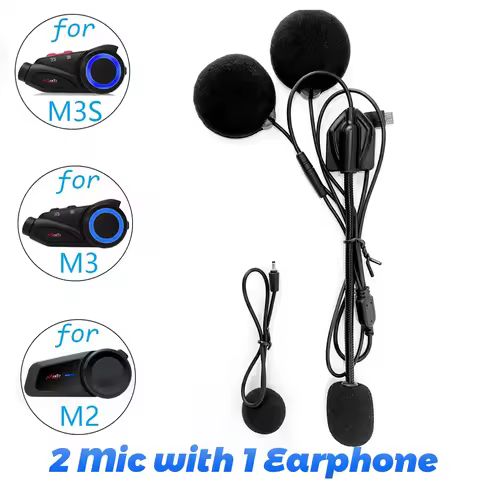 For Maxto M2 M3 M3S M2C Headset Accessories Micro USB Jack Headphone with 2 Microphone Suit for Moto