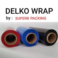 Plastik Wrapping Stretch Film Merah & Biru Tebal Murah 50cm X 200M