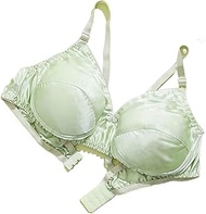 Women's 100% Mulberry Silk Everyday Bra Printed No Underwire Triangle Bras Plus Size Sexy Double-Sid