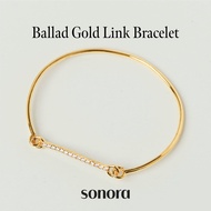 Sonora Ballad Gold Link Bracelet, Serenade Collection, 18K Gold Plated 925 Sterling Silver