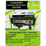 ☊▪☾Daiden Generator Set Gasoline DGG3800 Manual/Recoil Start