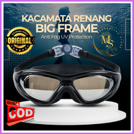 COD RUIHE Kacamata Renang Big Frame Anti Fog UV Protection / Bingkai Besar Kaca Mata Penutup Mata S