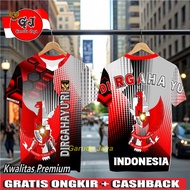 MERAH RED AND WHITE JERSEY T-SHIRT AUGUST 17 T-SHIRT RED AND WHITE T-SHIRT