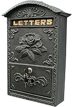Wall Mounted Post Box Vintage Cast Iron Mailbox Security Lock Key Letter Box Vintage Drop Box Easy I