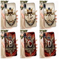 Asus ZenFone Max M2 Cover Case Luxury Crown A-Z Letters 2D Flat Pattern Soft Phone Case ZB633KL