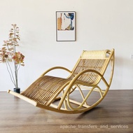 Nordic Balcony Rattan Chair Home Casual Rocking Chair Recliner Adult Real Rattan Rattan Woven Rocking Chair Snap Chair L