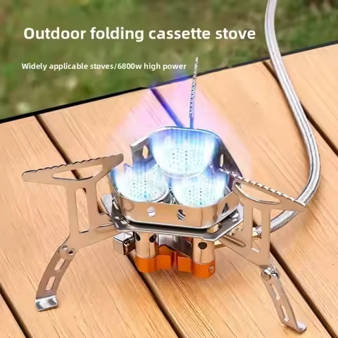 Outdoor Three-head Stove Camping Portable Folding Cassette Stove Mini Gas Single-head Stove Camping 