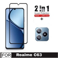 2 IN 1 Tempered Glass PACKAGE REALME C63 Tempered Glass Anti-Scratch Glass