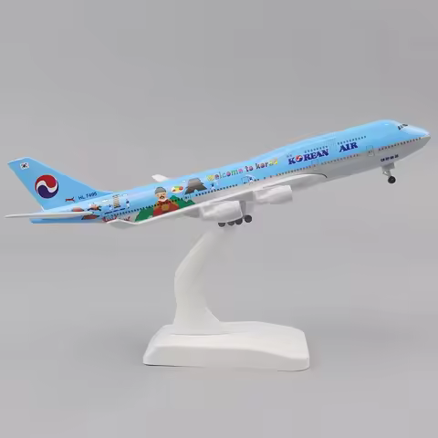 20cm Korea B747 Aircraft Model Air Boeing 747 Planel Models Metal Simulation Alloy Material with Lan